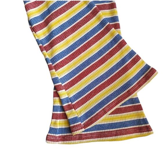 Zara Rib Texture Striped Pull On bell leg Pants Size Small - Picture 7 of 13